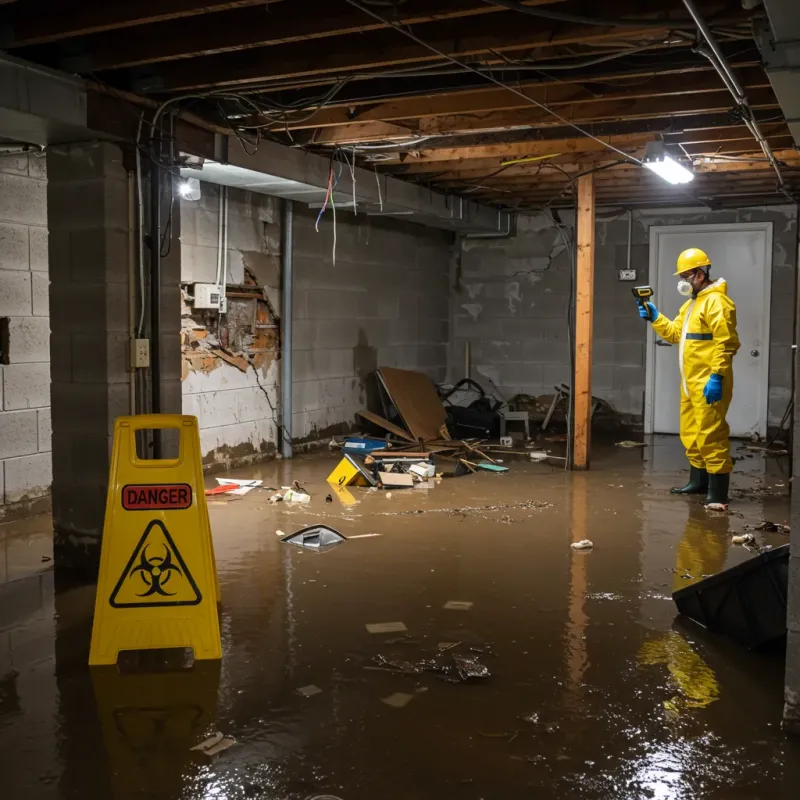Flooded Basement Electrical Hazard in Blue Springs, MO Property