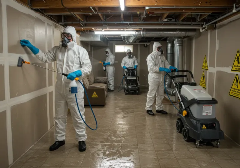 Basement Moisture Removal and Structural Drying process in Blue Springs, MO